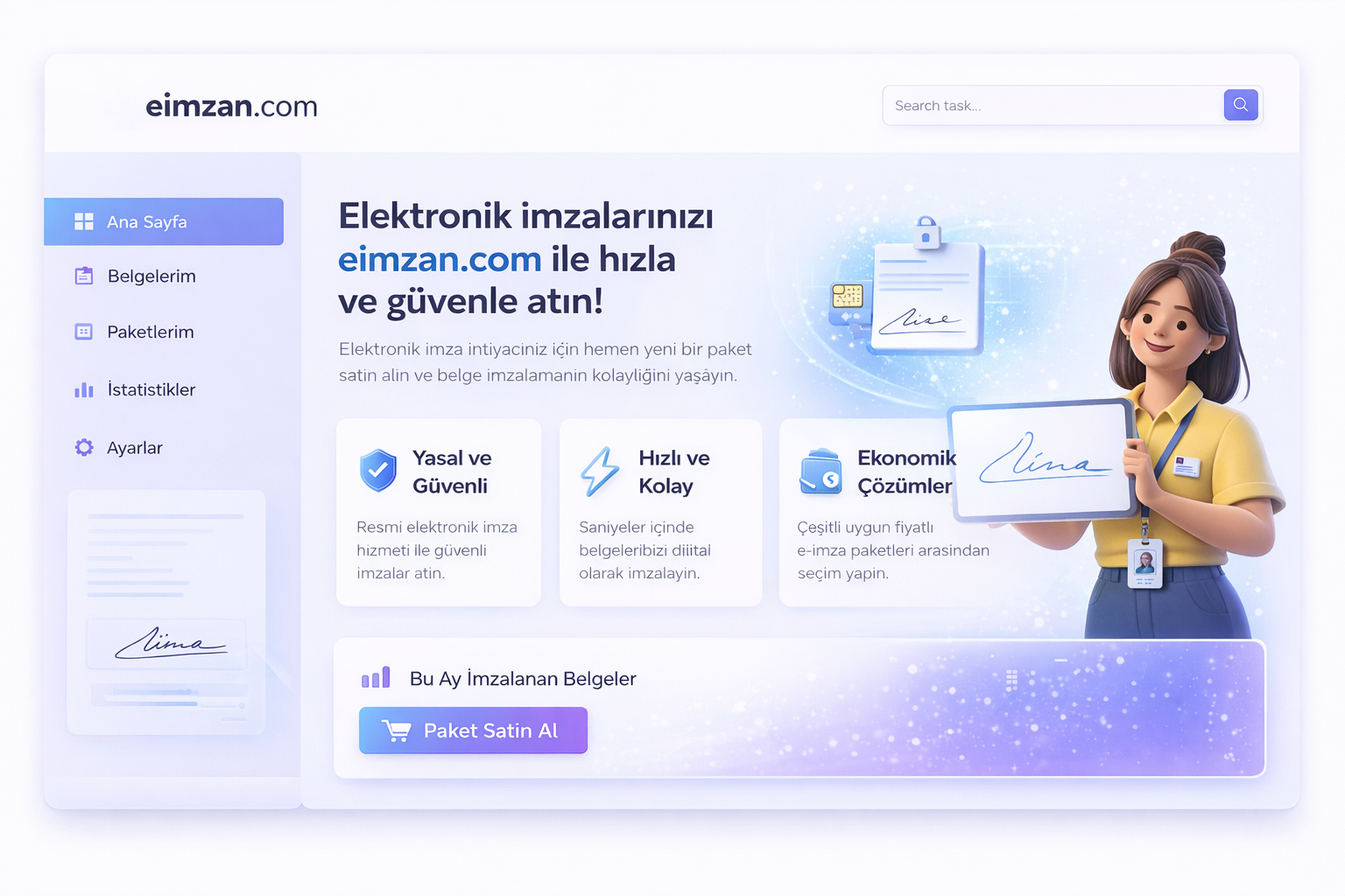 eimzan.com elektronik imza paneli - hızlı ve güvenli dijital imza çözümü
